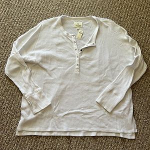 White Aerie Waffle Henley